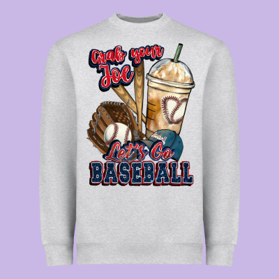 Grab Your Joe Lets Go Baseball Heavyweight Sweatshirt Designed By Howdyjamesfarm