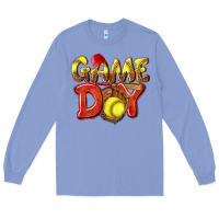Colony Blue Game Day Softball Long Sleeve Tee - NancyCooperArtShop