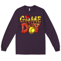 Plum Game Day Softball Long Sleeve Tee - NancyCooperArtShop