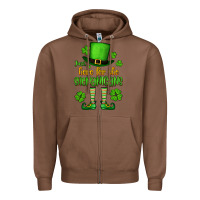 Chestnut Just here for the shenanigans St. Patrick's Zipper Hoodie - OliviaCreatesArt