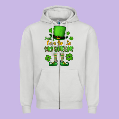 Just Here For The Shenanigans St. Patrick's Zipper Hoodie Designed By Oliviacreatesart