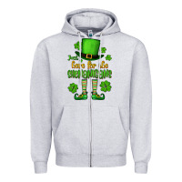 Heather Grey Just here for the shenanigans St. Patrick's Zipper Hoodie - OliviaCreatesArt