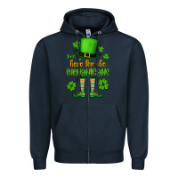 Navy Just here for the shenanigans St. Patrick's Zipper Hoodie - OliviaCreatesArt