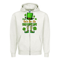 Oatmeal Heather Just here for the shenanigans St. Patrick's Zipper Hoodie - OliviaCreatesArt