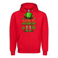 Red Just here for the shenanigans St. Patrick's Zipper Hoodie - OliviaCreatesArt