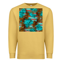Antique Gold turquoise serape leopard seamless pattern Premium Sweatshirt - BundleAndBundleShop