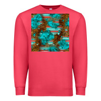 Cardinal turquoise serape leopard seamless pattern Premium Sweatshirt - BundleAndBundleShop