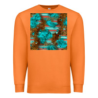 Carrot turquoise serape leopard seamless pattern Premium Sweatshirt - BundleAndBundleShop