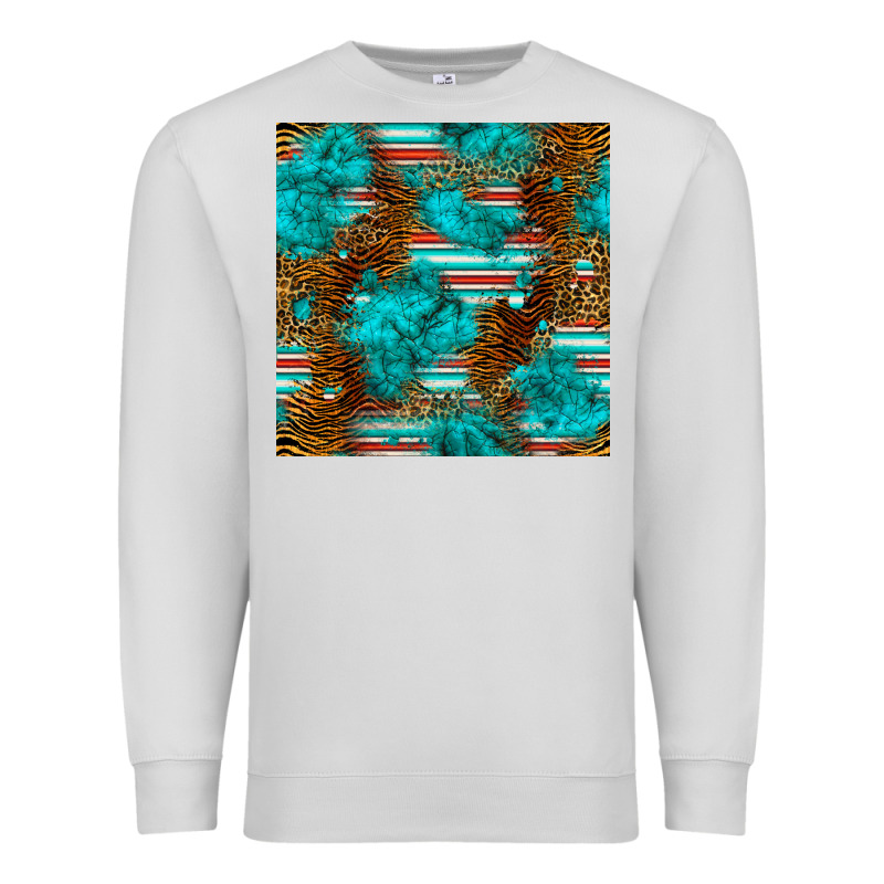 Turquoise Serape Leopard Seamless Pattern Premium Sweatshirt by BundleAndBundleShop | Teevron
