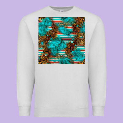 Turquoise Serape Leopard Seamless Pattern Premium Sweatshirt Designed By Bundleandbundleshop