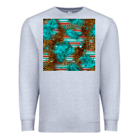 Heather Grey turquoise serape leopard seamless pattern Premium Sweatshirt - BundleAndBundleShop