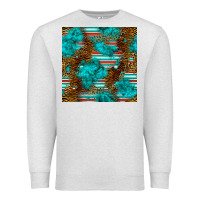 Oatmeal Heather turquoise serape leopard seamless pattern Premium Sweatshirt - BundleAndBundleShop
