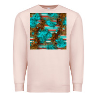 Pale Pink turquoise serape leopard seamless pattern Premium Sweatshirt - BundleAndBundleShop