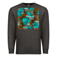Smoke turquoise serape leopard seamless pattern Premium Sweatshirt - BundleAndBundleShop