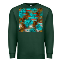 Sports Green turquoise serape leopard seamless pattern Premium Sweatshirt - BundleAndBundleShop