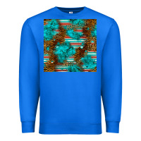 True Royal turquoise serape leopard seamless pattern Premium Sweatshirt - BundleAndBundleShop