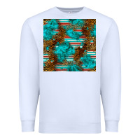 White turquoise serape leopard seamless pattern Premium Sweatshirt - BundleAndBundleShop