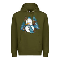 Army Green Snowman Winter Premium Hoodie - RanaPortraitStore