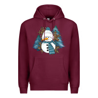 Burgundy Snowman Winter Premium Hoodie - RanaPortraitStore