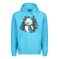 Ocean Blue Snowman Winter Premium Hoodie - RanaPortraitStore