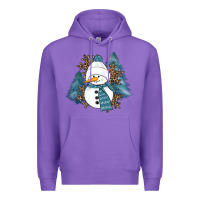 Purple Snowman Winter Premium Hoodie - RanaPortraitStore