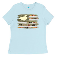 Baby Blue duck hunter flag Ladies Tee - MaliasSmallBusiness