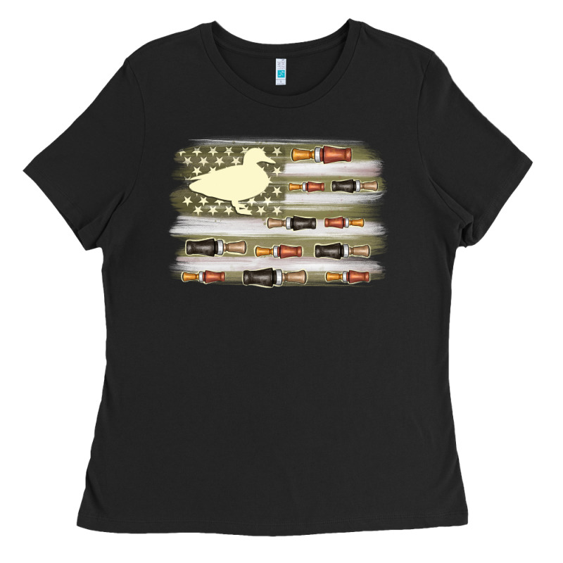 Duck Hunter Flag Ladies Tee by MaliasSmallBusiness | Teevron