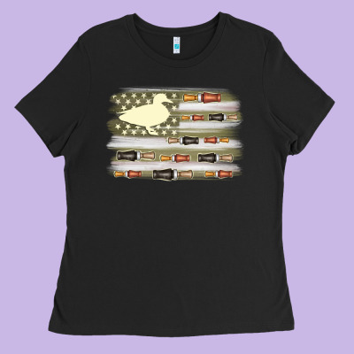 Duck Hunter Flag Ladies Tee Designed By Maliassmallbusiness