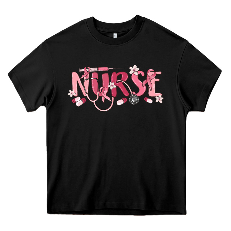 Nurse Breast Cancer Awareness Heavy Core Tee by MaliasSmallBusiness | Teevron