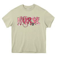 Mossy nurse breast cancer awareness Heavy Core Tee - MaliasSmallBusiness