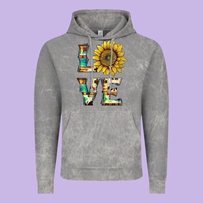 Western Love With Sunflower Vintage Hoodie Designed By Artiststas