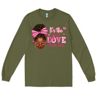 Army Green it's the self love for me afro woman Long Sleeve Tee - texasbilliewilder