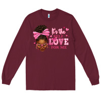 Burgundy it's the self love for me afro woman Long Sleeve Tee - texasbilliewilder
