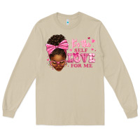 Mushroom it's the self love for me afro woman Long Sleeve Tee - texasbilliewilder
