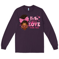 Plum it's the self love for me afro woman Long Sleeve Tee - texasbilliewilder
