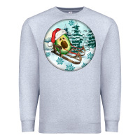 Heather Grey Slide Avocado Premium Sweatshirt - FaDigitalArtStudio