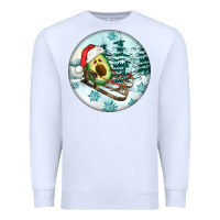 White Slide Avocado Premium Sweatshirt - FaDigitalArtStudio