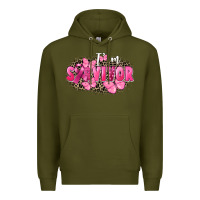 Army Green I' m survivor Breast Cancer Premium Hoodie - FaDigitalArtStudio