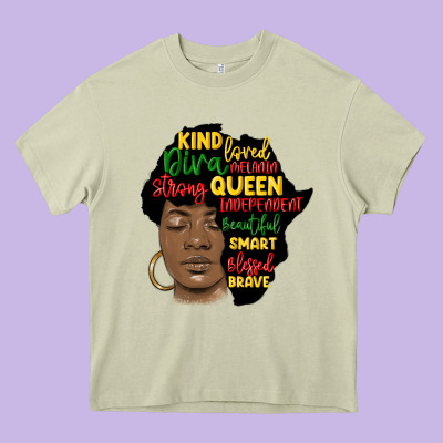 Black Woman Africa Silhouette Heavy Core Tee Designed By Maliassmallbusiness