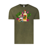 Vintage Olive mexican tequila gnomes guitar roses cactus serape Vintage Tee - Artiststas
