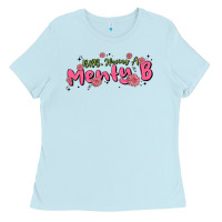 Baby Blue having a menty b, cute and trendy Ladies Tee - MaliasSmallBusiness