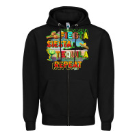 Black Fiesta siesta tequila repeat Zipper Hoodie - FaDigitalArtStudio