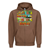 Chestnut Fiesta siesta tequila repeat Zipper Hoodie - FaDigitalArtStudio