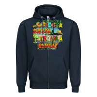Navy Fiesta siesta tequila repeat Zipper Hoodie - FaDigitalArtStudio