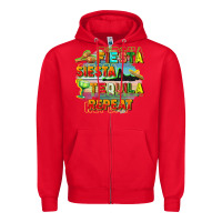 Red Fiesta siesta tequila repeat Zipper Hoodie - FaDigitalArtStudio