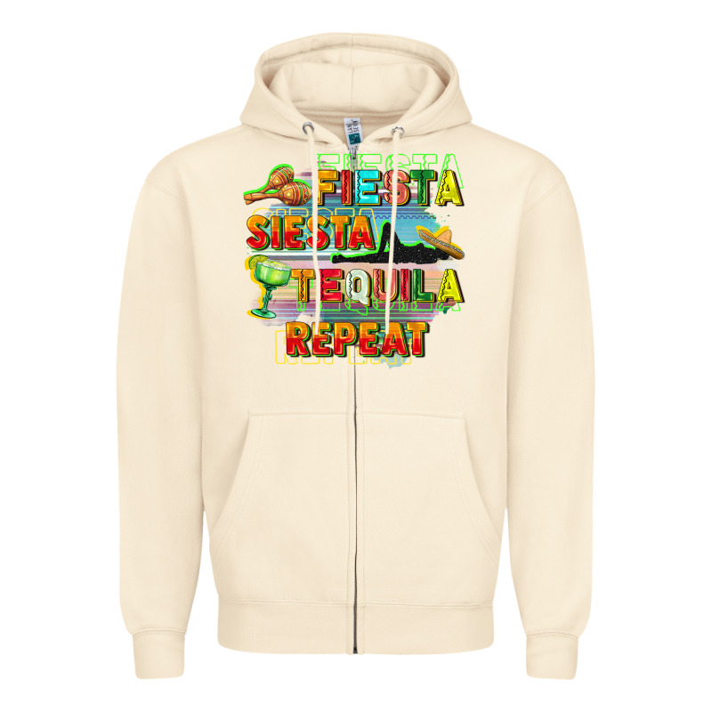 Fiesta Siesta Tequila Repeat Zipper Hoodie by FaDigitalArtStudio | Teevron