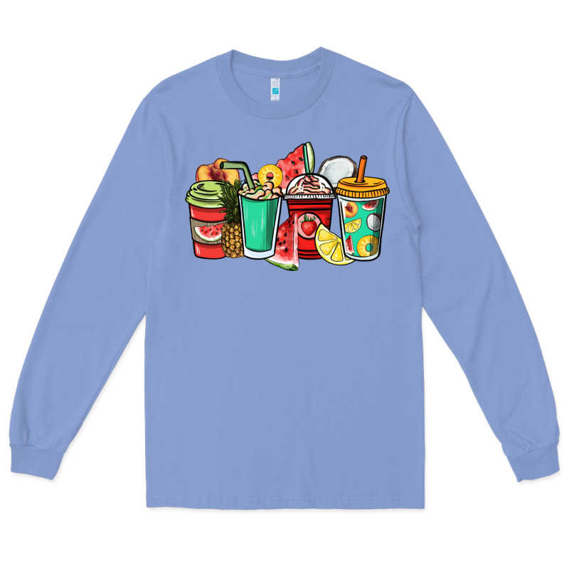 Fruits Coffee Cups Long Sleeve Tee by NancyCooperArtShop | Teevron