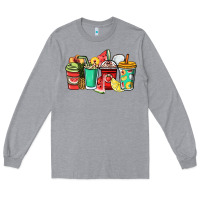 Heather Grey Fruits coffee cups Long Sleeve Tee - NancyCooperArtShop