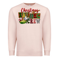 Pale Pink Christmas baking crew Premium Sweatshirt - FaDigitalArtStudio
