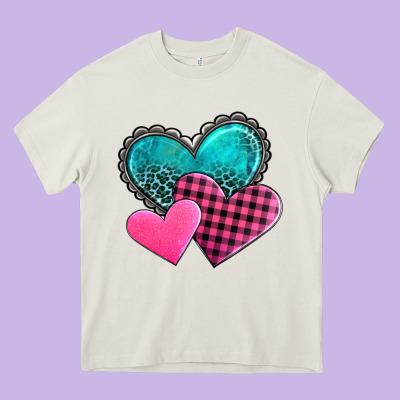 Valentine's Day Hearts Heavy Core Tee Designed By Adodesignshop
